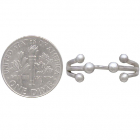 Sterling Silver Adjustable Ring with Large Granulations