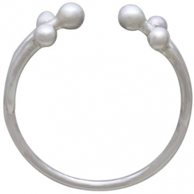 Sterling Silver Adjustable Ring with Large Granulations