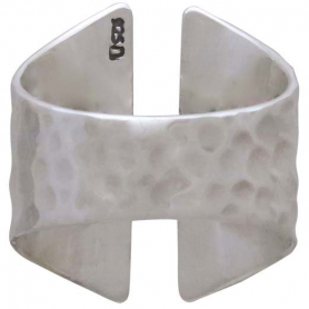 Sterling Silver Adjustable Hammered Shield Ring