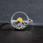 Sterling Silver Circle Layered Mountain Ring with Bronze Sun