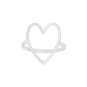 Nina Designs Sterling Silver Large Wire Heart Ring 