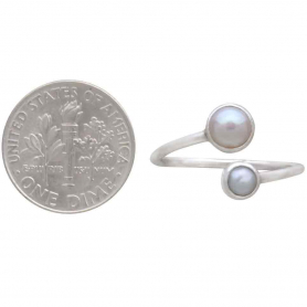 Sterling Silver Adjustable Pearl Ring