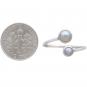 Sterling Silver Adjustable Pearl Ring