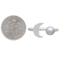 Sterling Silver Pearl and Crescent Moon Adjustable Ring with Dime