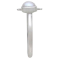 Sterling Silver Pearl and Crescent Moon Adjustable Ring Side View