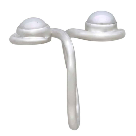 Sterling Silver Pearl Swirl Adjustable Ring Side View