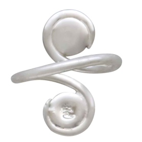 Sterling Silver Pearl Swirl Adjustable Ring Back View