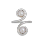 Nina Designs Sterling Silver Pearl Swirl Adjustable Ring