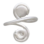 Sterling Silver Pearl Swirl Adjustable Ring Back View