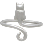 Sterling Silver Adjustable Cat Ring front