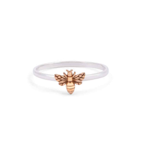 Sterling Silver Ring - Tiny Bronze Bee Ring