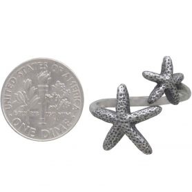 Sterling Silver Adjustable Starfish Ring