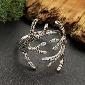 Sterling Silver Adjustable Antler Ring