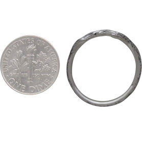 Sterling Silver Adjustable Antler Ring next to dime