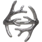 Sterling Silver Adjustable Antler Ring front view