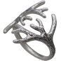 Sterling Silver Adjustable Antler Ring side view