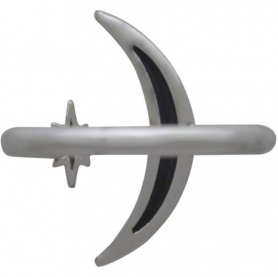 Sterling Silver Adjustable Moon and Star Ring