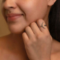 Sterling Silver Adjustable Moon and Star Ring  on model