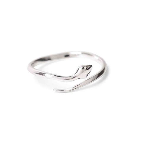 Nina Designs Sterling Silver Adjustable Simple Snake Ring