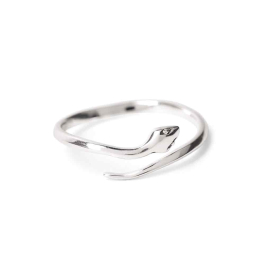 Sterling Silver Adjustable Simple Snake Ring