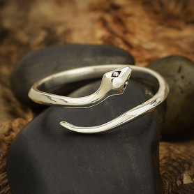 Nina Designs Sterling Silver Adjustable Simple Snake Ring