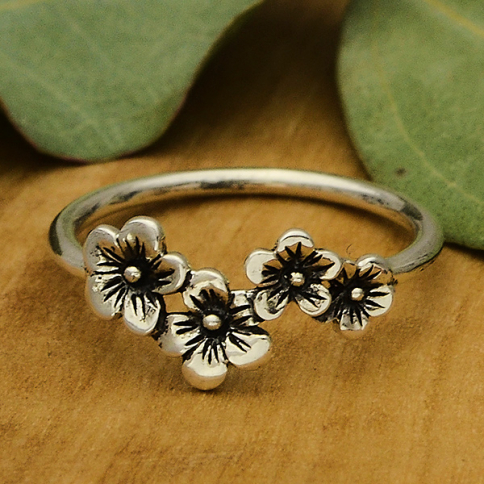 Sterling Silver Cherry Blossom Ring