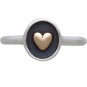 Sterling Silver Shadowbox Ring with Bronze Heart front view