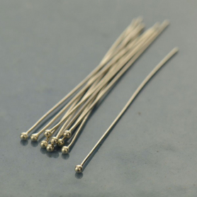 Sterling Silver Head Pin - 24 Gauge 37x2mm