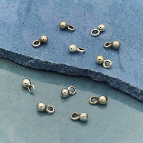 Sterling Silver Tiny Round Dangle Charm 4x2mm