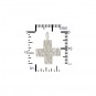 Sterling Silver Hammered Finish Cross Charm 20x15mm