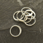 Sterlng Silver Half Hammered Circle Jewelry Link 9mm