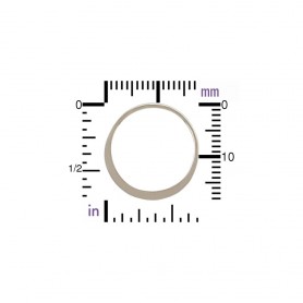 Sterling Silver Half Hammered Circle Jewelry Link 18mm
