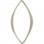 Sterling Silver Hammered Marquis Link 32x15mm