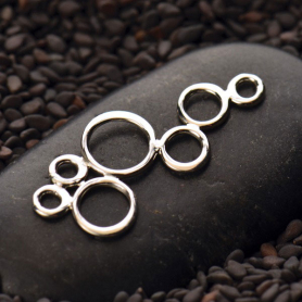 Jewelry Supplies - Bubble Pendant Silver Links 15x30mm