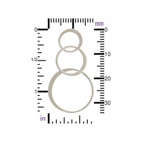 Sterling Silver Three Circles of Life Link 19x36mm