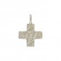 Sterling Silver Hammered Finish Cross Charm 14x10mm