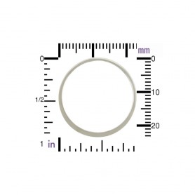 Sterling Silver Half Hammered Circle Jewelry Link 24mm