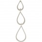 Jewelry Supplies - Three Teardrops Silver Links 44x11mm