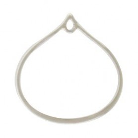Sterling Silver Wide Bottom Teardrop Link with Loop 20x19mm