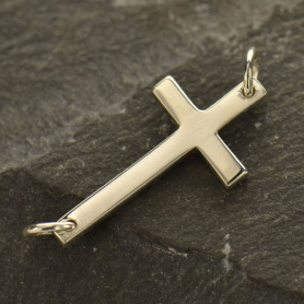 Jewelry Supplies - Cross Pendant Silver Links 12x23mm
