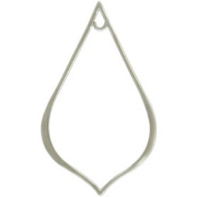 Sterling Silver Medium Pointed Teardrop Link 30x18mm