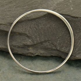 Sterling Silver Half Hammered Circle Jewelry Link 36mm