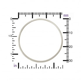 Sterling Silver Half Hammered Circle Jewelry Link 36mm