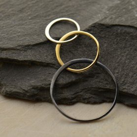 Mixed Metal Three Graduated Circles Link 37x19mm