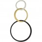 Mixed Metal Three Graduated Circles Link 37x19mm
