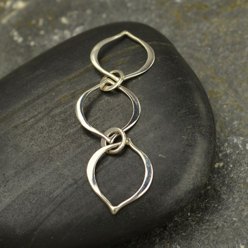 Sterling Silver Three Arabesque Link 12x43mm