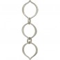 Sterling Silver Three Arabesque Link 12x43mm
