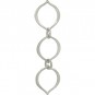 Sterling Silver Three Arabesque Link 12x43mm