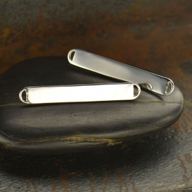 Sterling Silver Short Stamping Blank Bar Pendant 5x35mm