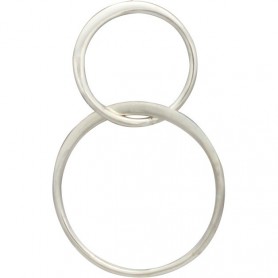 Sterling Silver Two Circles of Life Charm Link 17x27mm